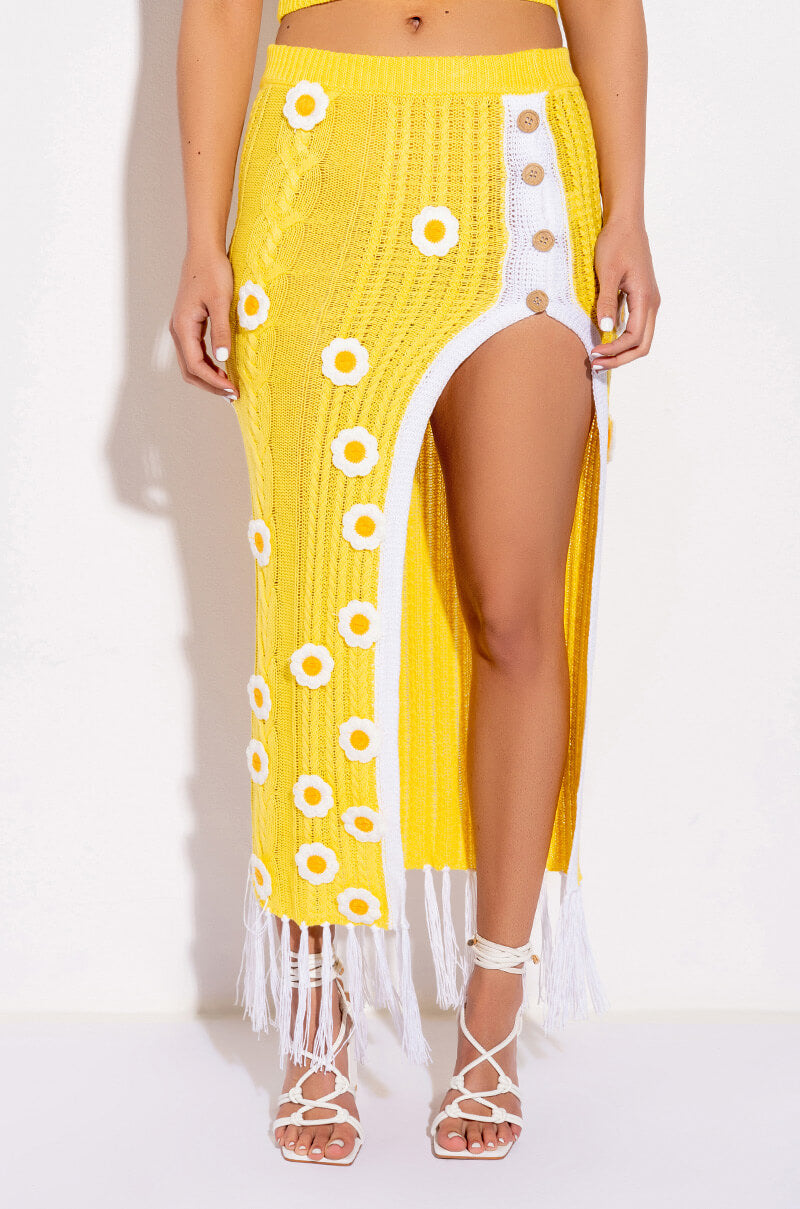 DESTINATION PARADISE DAISY CROCHET MAXI SKIRT view 0